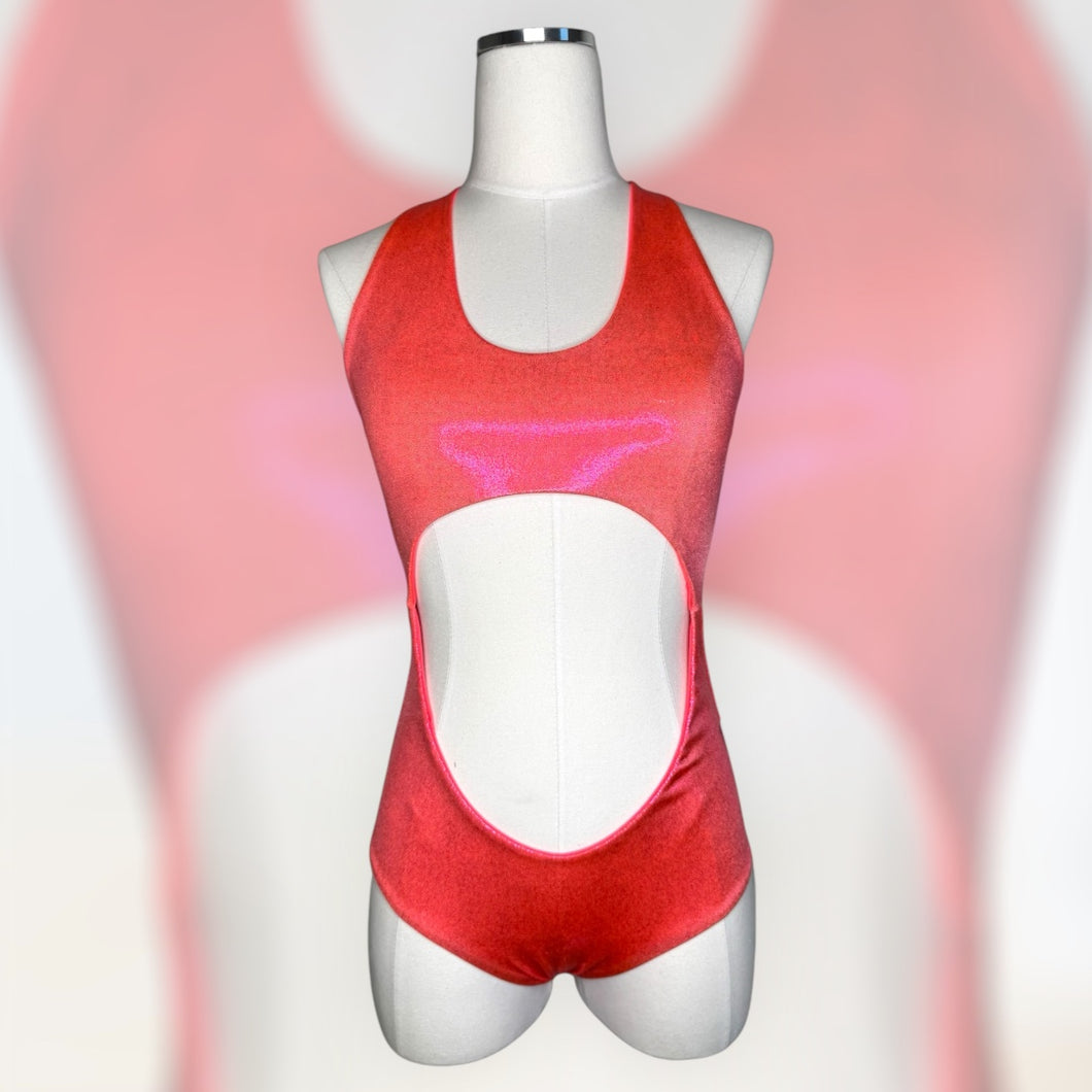 La Femme Nikita Bodysuit- Sparkling Coral